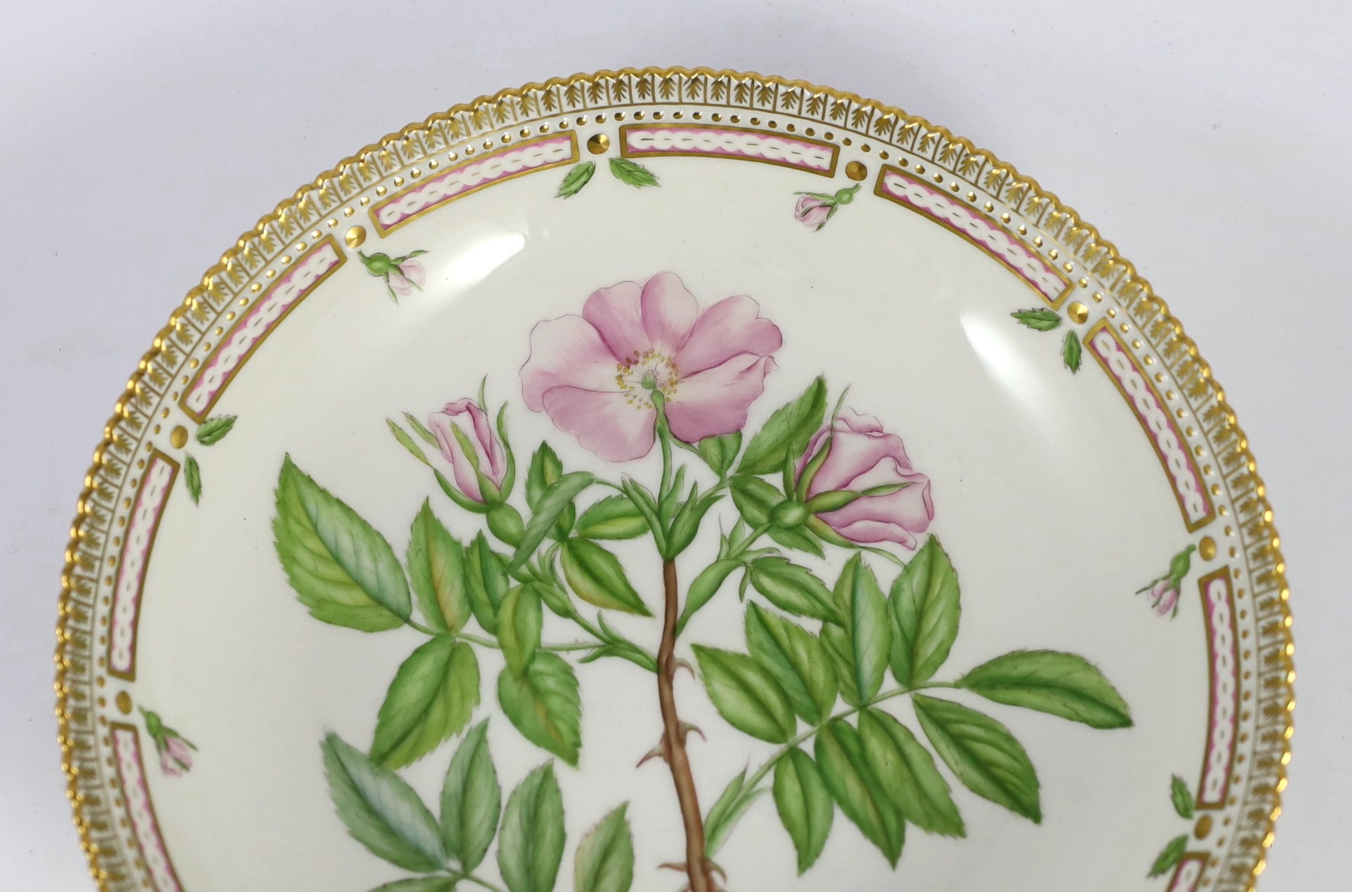 A Royal Copenhagen Flora Danica deep dish, c.1956 and a Copenhagen coffee cup, 19th century, (2)
